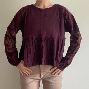 Merlot burgundy purple blouse FP SIZE SMALL